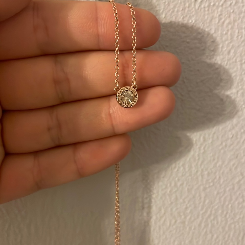 Coach rose gold necklace